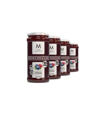 MORE NUTRITION Moremelade 4 x 240g Raspberry-Blueberry Light Fruit Spread 4 x Raspberry Blueberry