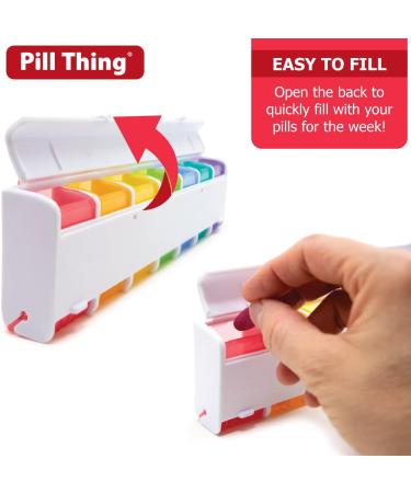 Weekly Pill Organizer - 7 Day Rainbow Detachable Medicine Box for Vitamins & Supplements - International Shipping Available - Buy Online on GoSupps.com