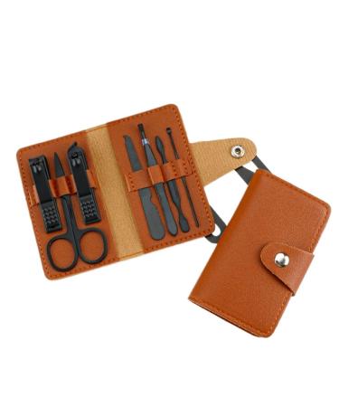 Nail Clippers Set 7-Piece Nail Clipper Set Complete Set of Household Nail Clippers Manicure and Beauty Tools Portable Nail Clipper Set Nail Care kit(Brown)