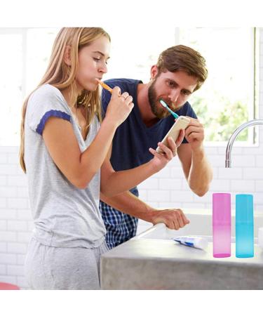 Eqlef Toothbrush Storage Box - 2 Toothbrush & Toothpaste Holder with 2 Head Covers for Travel & Camping - Stylish & Durable Plastic Case - Buy Online on GoSupps.com