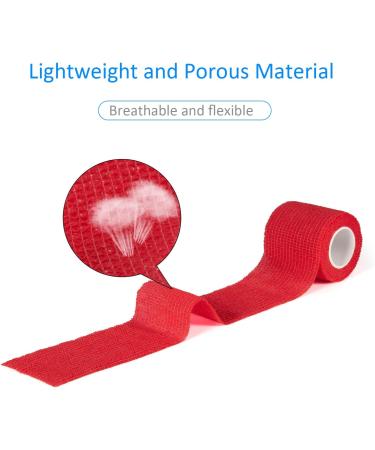 Buy Legal Self-Adhesive Bandage 5cm x 4.5m - 6 Rolls Cohesive First Aid Wrap for Dogs & Sports - Red Elastic Binding - Buy Online on GoSupps.com