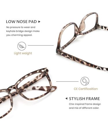 Cyxus Blue Light Filter Glasses - Stylish Anti-Blue Light Eyewear for Screens - 15 Black & Leopard - No Prescription Needed - International Shipping Available - Buy Online on GoSupps.com