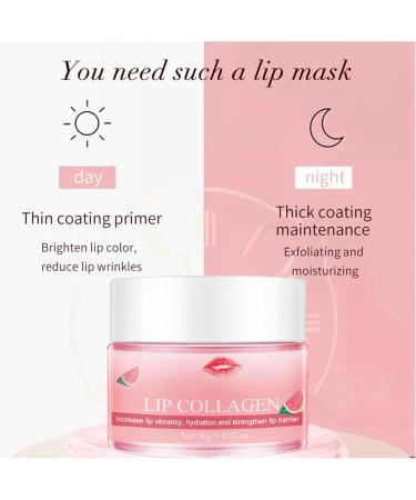 Lip Sleeping Mask Lip Sleep Mask Overnight Lip Skincare Lip Oils Lip Moisturiser for Dry Chapped Peeling Cracked Lips Fades Lip Lines Lip Balm for Moisture Lip Care (Watermelon) - Buy Online on GoSupps.com