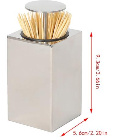 Buy Poupangke Automatic Toothpick Holder Dispenser - Stainless Steel Portable Storage Box for Home KTV Caf s Restaurants & Bars - Buy Online on GoSupps.com