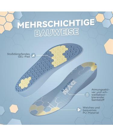 Dynwalker Height Increase Insoles for Men - Shock Absorbing Gel Shoe Lifters Non-Slip and Pressure-Resistant (Size 42-44) - Buy Online on GoSupps.com