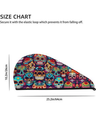 Buy Sugar Skulls Coral Velvet Dry Hair Cap - Ideal for Curly Long Hair | Anti Frizz & Easy Drying - Buy Online on GoSupps.com