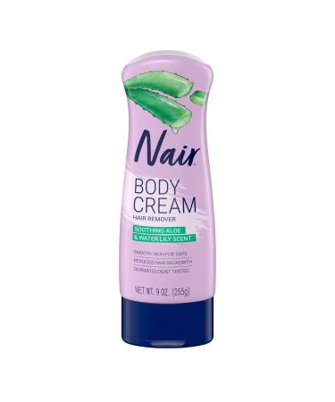 Nair Hair Removal Body Cream With Aloe and Water Lily  Leg and Body Hair Remover  9 Oz Bottle