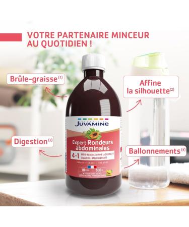 JUVAMINE - Expert Abdominal Curvature - Ages 45+ - 4-in-1 action - Fat burner digestion and bloating - Slims the silhouette - 500 ml format - Made in France - Buy Online on GoSupps.com