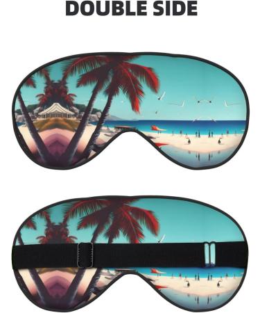 Beach Scenery Print Unisex Eye Mask - Soft Comfortable Light-Blocking Sleep Mask for Better Rest - Buy Online on GoSupps.com