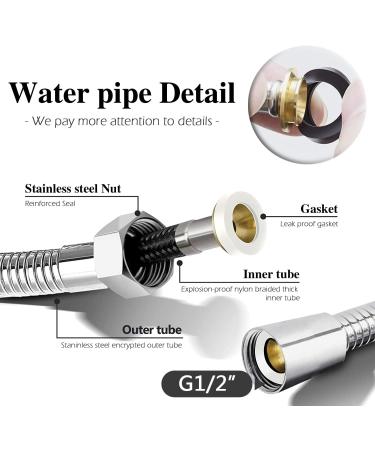 Shower Anal Shower Kit - 3 Shower Heads 59 Inch Hose & Enema Syringe Set for Men & Women - Silver - Buy Online on GoSupps.com