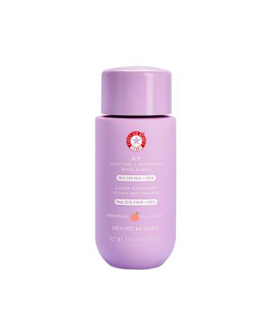First Aid Beauty - KP Smoothing + Brightening Body Lotion with 10% AHA, Lactic Acid, Urea + Colloidal Oatmeal, Exfoliate & Moisturize, Banish Keratosis Pilaris Bumps, NEW Peach Scent (6. 7 fl oz) Fresh Peach 6.7 Fl Oz (Pack
