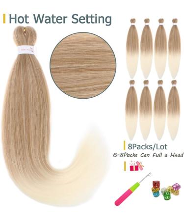 Leeven 8 Packs Pre Stretched Braiding Hair 26 Inch Yaki Texture Ombre Brading Hair Extensions for Box Braids Kanekalon Hair Fiber Crochet Hair Extensions for Braiding /26 Inch 27613# 26 Inch (Pack of 8) 27613# - Buy Online on GoSupps.com