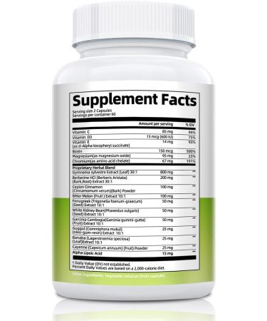 Gymnema Sylvestre Supplement 24 000 mg | 17-in-1 Herbal Complex with Berberine HCI Cinnamon Bitter Melon & Chromium -75% Gymnemic Acids - Supports Glucose Metabolic Balance & Energy Wellness 120 Count (Pack of 1) - Buy Online on GoSupps.com