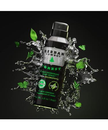 Herban Cowboy Men's Dry Spray Deodorant - Forest 2.8 oz | Vegan, Paraben-Free, Enhanced with Herbs - Buy Online on GoSupps.com