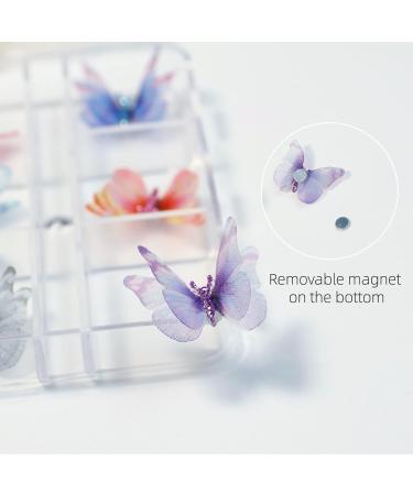 12pcs Butterfly Gauze Nails 3d Butterfly Nail Charms Glitter Clear Butterfly Nail Designs Colorful Butterfly Gauze for Nail Art Decoration & Diy Crafting - Buy Online on GoSupps.com