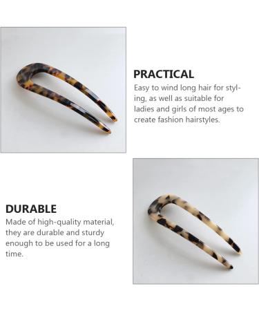 Beaupretty Pin U Leopard Sticks Style Vintage Buns Hair Shell Chignons Large Clips Stick Bun Women Tortoise for French Shaped Girls Acetate Shape Pins Print Metal Hairstyle Fork Thicker - Buy Online on GoSupps.com