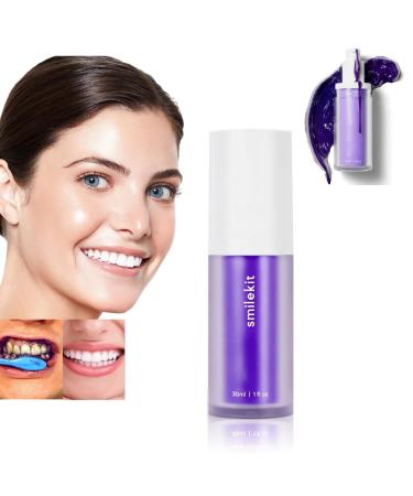 30/90ml Purple tooth paste for Teeth Whitening Purple Toothpaste Whitening Purple Teeth Whitening Yellow Stain Removal for Teeth Teeth Whitening Kit for Sensitive Teeth (1PC)