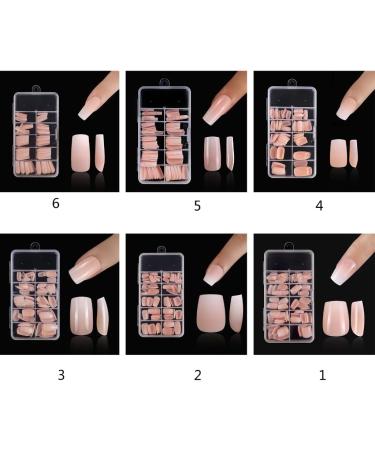 Gradient Pink Press on Nails Short Coffin Press on Nails Square Shape for Summer Style - Buy Online on GoSupps.com