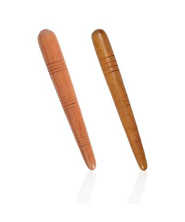 KQNM 2 pieces trigger point massager acupressure pen massage wood massage sticks exquisite processing comfortable grip relief and relief of pain improvement of comfort