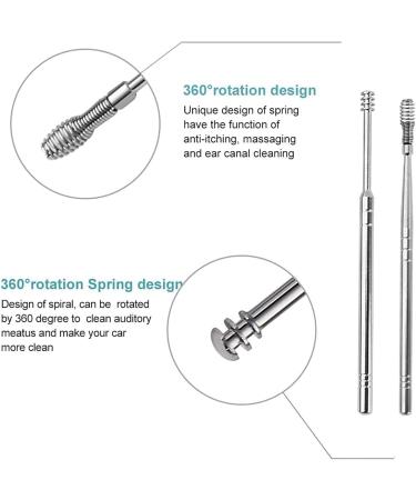 Innovative Spring Earwax Cleaner Tool Set - 6-in-1 Ear Wax Removal Kit - Reusable Ear Pick Tools - Yellow - Buy Online on GoSupps.com