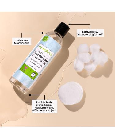 Sky Organics Fracionated Coconut Oil 100% Pure - 8 fl. Oz - for Body & Face | Condition, Soften & Smooth - Buy Online on GoSupps.com