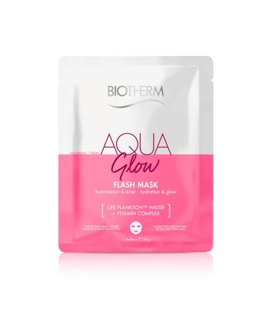 Biotherm aqua Super Mask Glow Tuchmask moisturizing facial mask with Life Plankton and Vitamin C nourishing cloth mask for a fresh and hydrated skin 1x 31 g