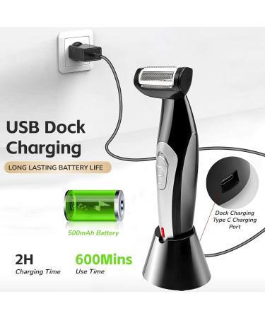 Yoidesu Back Shavers for Men Electric Body Groomer with Adjustable Handle Wet/Dry Use Charging Base - Buy Online on GoSupps.com
