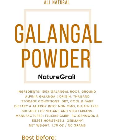 Poudre de galanga fabriqu e partir de 100% d'Alpinia galanga Grand galanga pur et naturel lengkuas et gingembre bleu Poids net : 50g - Buy Online on GoSupps.com