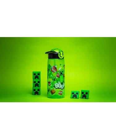 Zak Designs Minecraft 25oz Water Bottle - Durable Plastic, Leak-Proof Spout, Creeper Design - Perfect for School or Travel - Buy Online on GoSupps.com