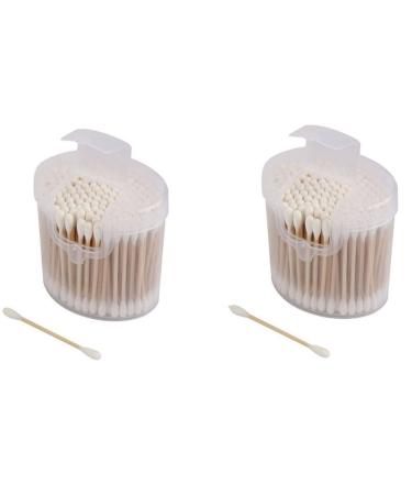 Buy XMHF 2-Pack Cotton Swabs Natural Double Tipped Cotton Buds with Strong Wooden Sticks | Cruelty-Free Ear Swabs - International Shipping Available - Buy Online on GoSupps.com
