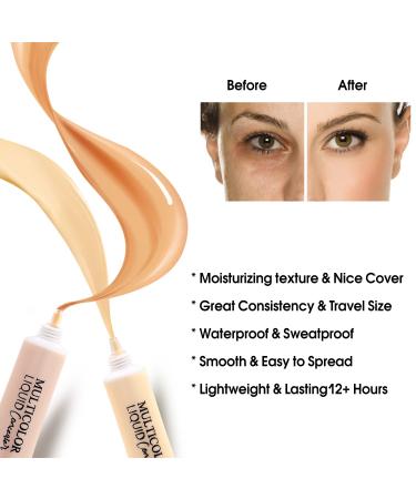 DE'LANCI Pro Full Coverage Liquid Concealer - Long Lasting & Waterproof - Vegan & Cruelty Free - Beige & Nude - Buy Online on GoSupps.com