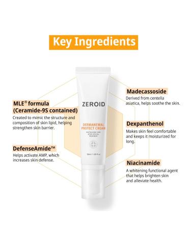 ZEROID Dermanewal Protect Cream - Revitalizing Care After Treatment (50 mL) | International Shipping Available - Buy Online on GoSupps.com