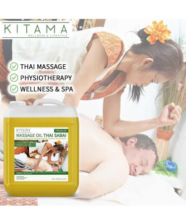 Kitama Thai Sabai Massage Oil 5L - Premium Soft Neutral Skin Care with Jojoba & Almond Oil - International Shipping - Buy Online on GoSupps.com