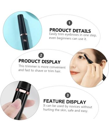 FRCOLOR Electric Eyebrow Trimmer & Facial Hair Remover - Efficient Epilator for Precision Grooming (Black 14.5X1.7cm - Buy Online on GoSupps.com
