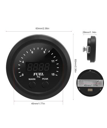 Buy Ultraslim 2" 1/16in Fuel & Oil Pressure Gauge Kit - 15PSI Red LED Accurate & Antishock - International Shipping Available - Buy Online on GoSupps.com