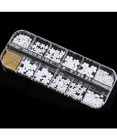 3D Flower Nail Art Charms - 250pcs White Rhinestones Kit for Manicures - Nail Accessories for Women and Girls - Buy Online on GoSupps.com