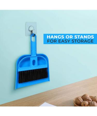 Mini Broom and Dustpan Cleaner for Small Pets - Ideal for Rabbit, Chinchilla, Hedgehog, Hamster - Blue - Buy Online on GoSupps.com