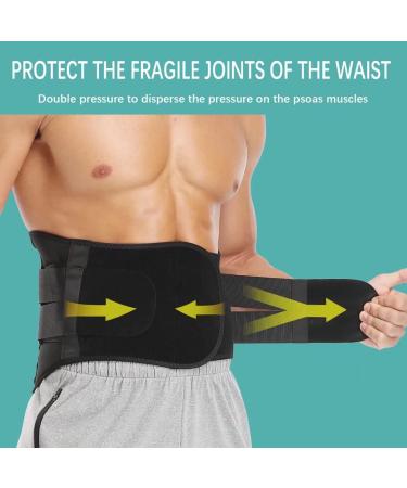 CROPAL Back Brace for Lower Back Pain Relief - Lumbar Support Belt for Work, Lifting, Sciatica, Scoliosis - Removable Steel Plates - Black (M/L) - Buy Online on GoSupps.com