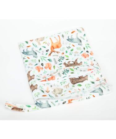 Wet Dry Bag Baby Cloth Diaper Nappy Reusable Washable with Two Zippered Pockets - Watercolor Animals - Buy Online on GoSupps.com