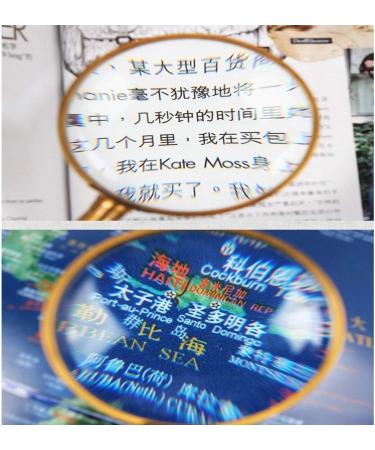 Glass Glass Full Metal Handheld Old Man Reading Magnifier Reading Newspaper HD Optical Glass Bronze Single Magnifier Magnifier for Reading Made in China - Buy Online on GoSupps.com