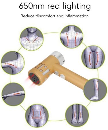 Buy Electrical Massage Hammer with 650nm Red Massage Lighting - Handheld Gold Body Massager for Fatigue Relief - Buy Online on GoSupps.com