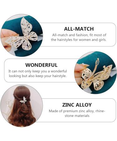 FRCOLOR Rhinestone Hair Clip for Women Butterflies bobby for girls Headwear curls Miss diamond Hair Jaw Clip - Buy Online on GoSupps.com