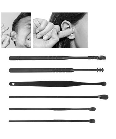 Ear Wax Removal Set - Durable & Rust Proof Spiral Ear Spoon | Easy & Convenient Cleaning Tool for Ear Canal Dirt - Black - Buy Online on GoSupps.com