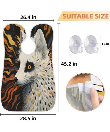 White Fox Beard Bib Apron - Best Beard Hair Catcher for Men | Perfect Father's Day & Christmas Gift for Dad & Husband | Includes 2 Suction Cups - Buy Online on GoSupps.com