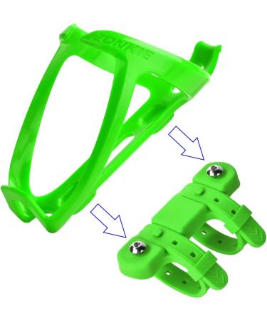 ZONKIE Green Bicycle Bottle Cage - Plastic Bike Holder with Mounting Base - Buy Online on GoSupps.com