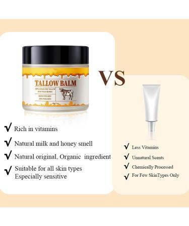  G n rique Beef Tallow for Skin Beef Tallow Moisturizing Cream Skin Care Honey Balm Body Moisturizer for Suitable for All Skin Types 60g (2Pcs A) - Buy Online on GoSupps.com