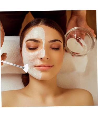 SKISUNO Beauty Facial Masks Brush Bowl Fan Applicator for Peel Makeup Cosmetic Spatula Beauty Salon Brush Butters Facial Mask Brush Body Skin Care White Aluminum Foundation Brush - Buy Online on GoSupps.com