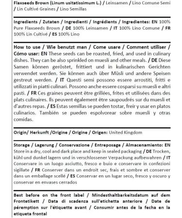 Herba Organica Graines de Lin Brun - Linum Usitatissimum L - Flaxseeds Brown (200g) 200 g (Lot de 1) - Buy Online on GoSupps.com