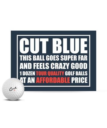 Cut Blue Golf Balls, 4 Piece Urethane (One Dozen) White