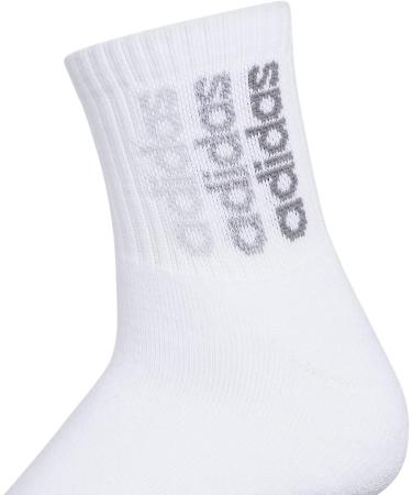 Adidas Women's Sport Linear High Quarter Socks 3-Pack - White/Grey/Clear Onix Grey - Buy Online on GoSupps.com